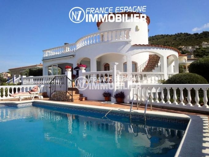 palau saverdera - beautiful villa with sea view, south exposure, view on the pool