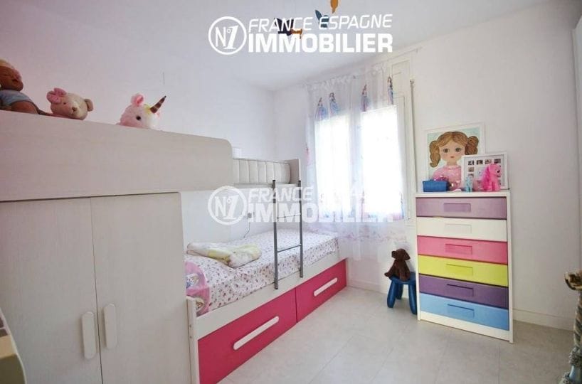 agence immobilière rosas: villa ref.3044, seconde chambre avec deuxlits superposés
