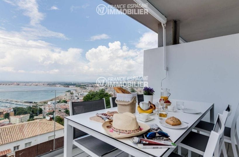 achat roses espagne: villa ref.3433, petit déjeuner sur la terrasse, vue panoramique