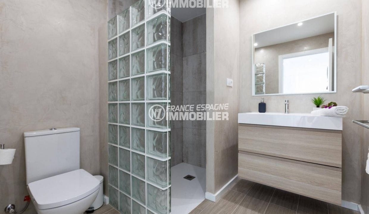 spanish real estate costa brava sea view: villa ref.3433, view second bathroom (second bedroom)