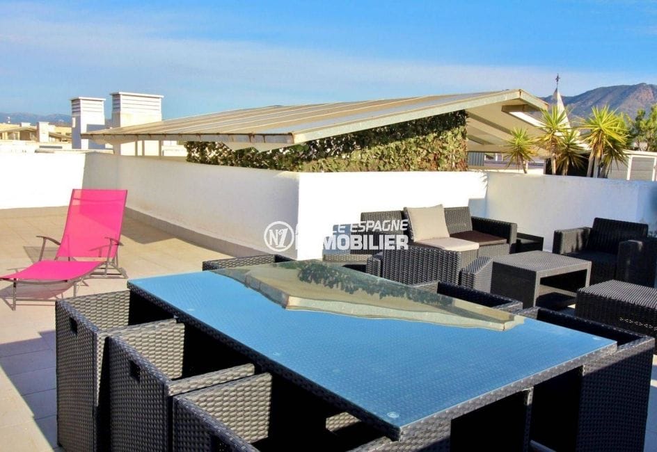 vente appartement rosas, ref.3694, vue mer, terrasse solarium 64 m²