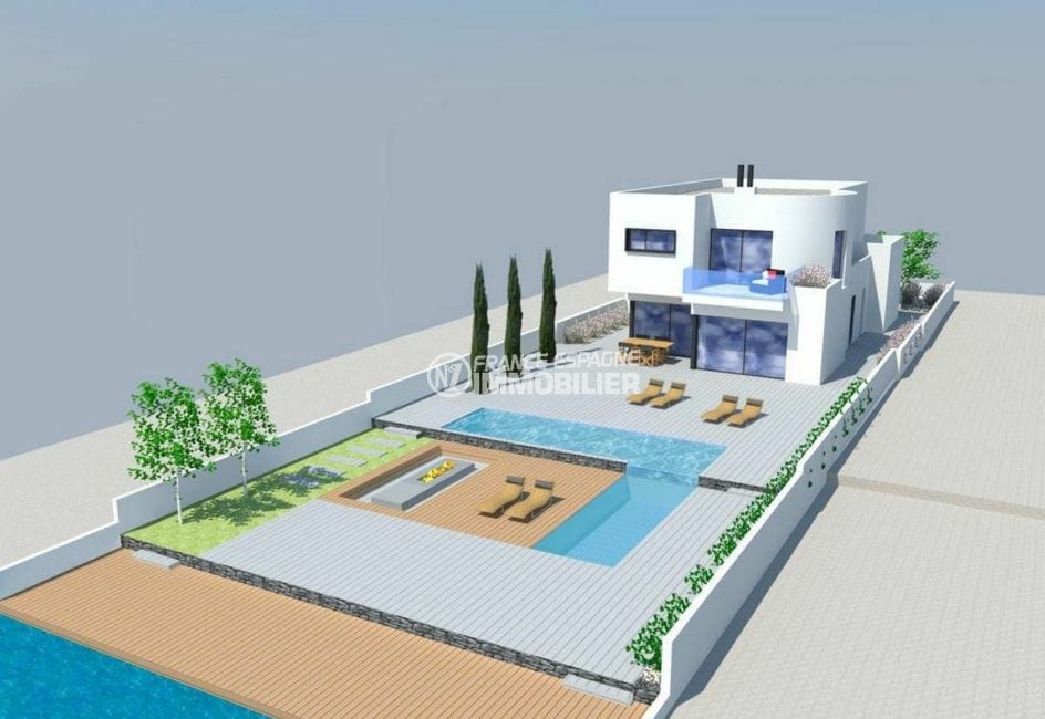 agence immobilière costa brava : villa moderne, amarre 14.5m, piscine 3932