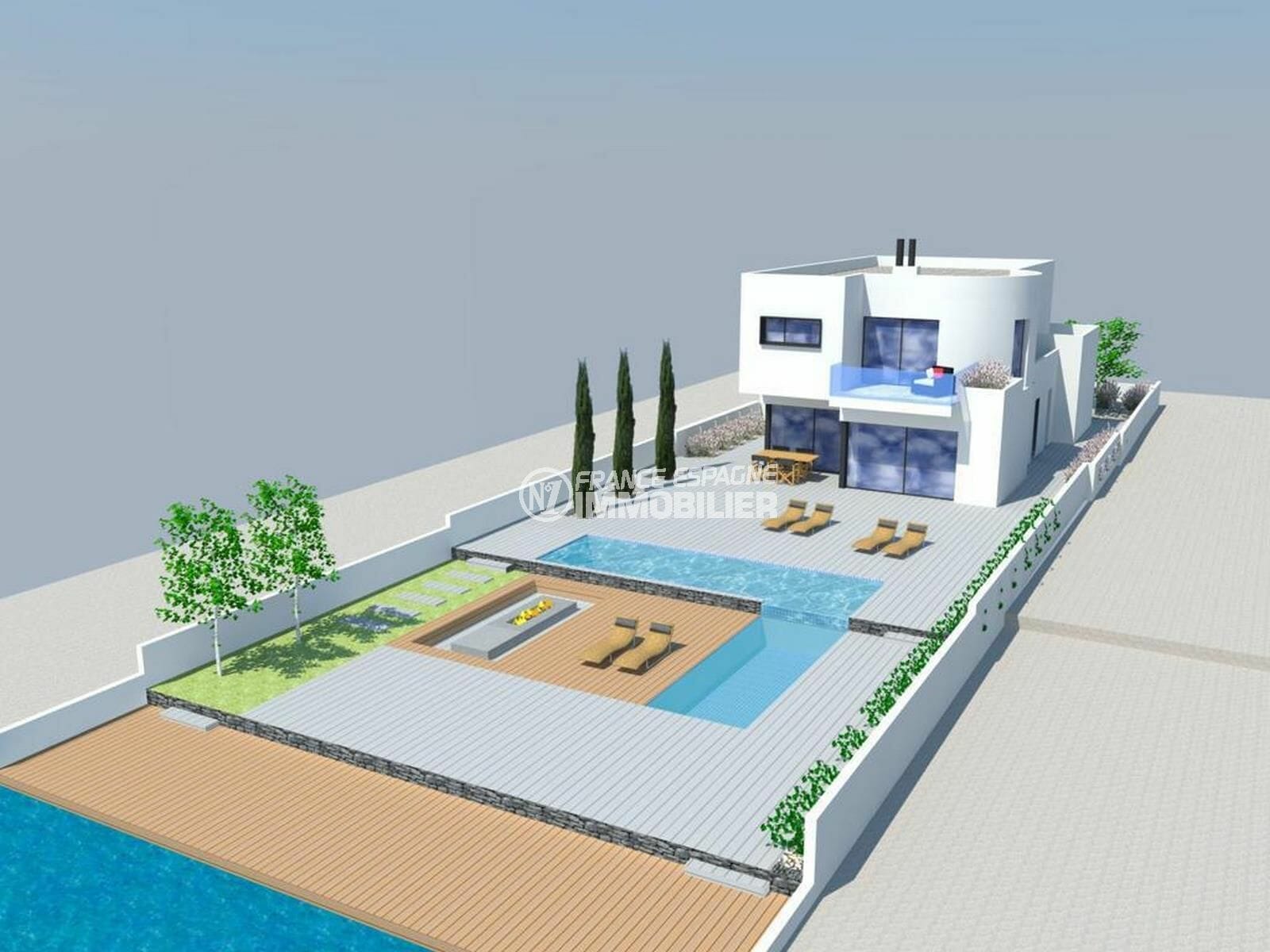 agence immobilière costa brava : villa moderne, amarre 14.5m, piscine 3932