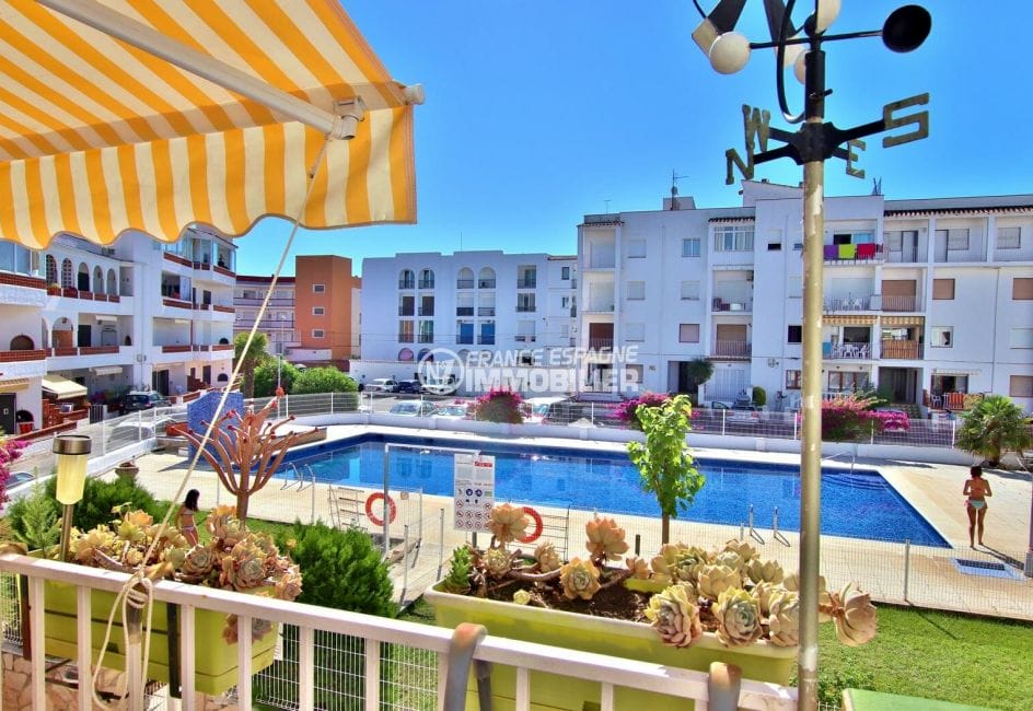 achat appartement empuriabrava: 47 m², terrasse avec vue sur la piscine