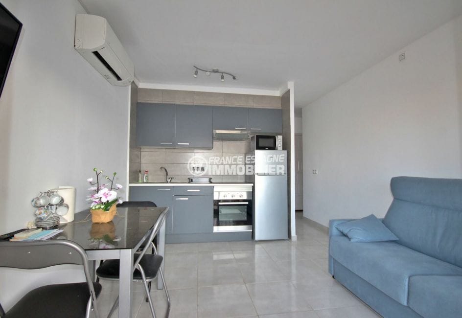 appartement a vendre a empuriabrava: 2 pièces 37 m², salon/séjour avec coin cuisine