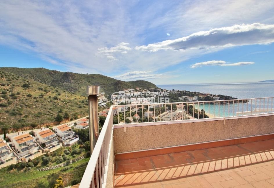 maison a vendre espagne costa brava, villa 4 pièces 100 m², terrasse solarium 19 m² vue mer
