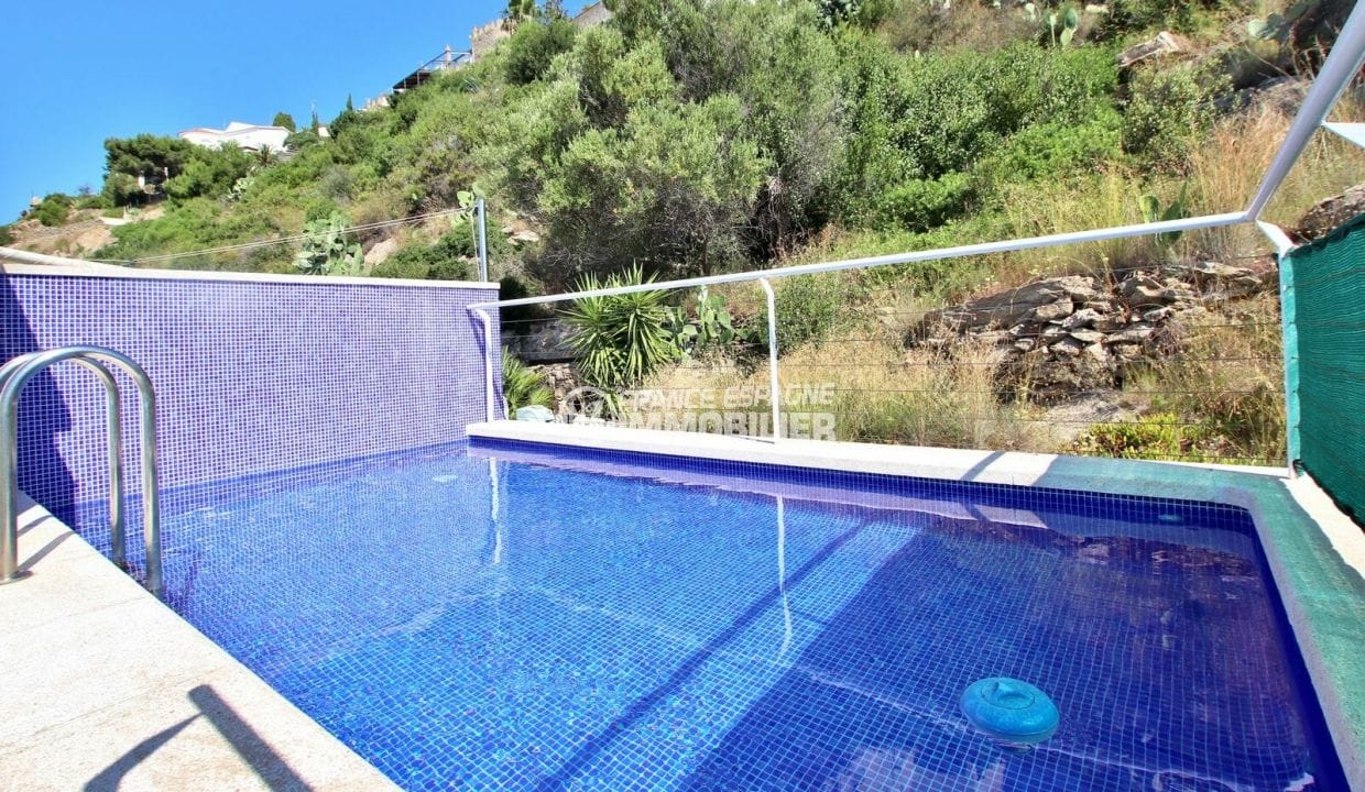 achat maison rosas espagne, 255 m², piscine solarium de 29 m² avec une vue mer
