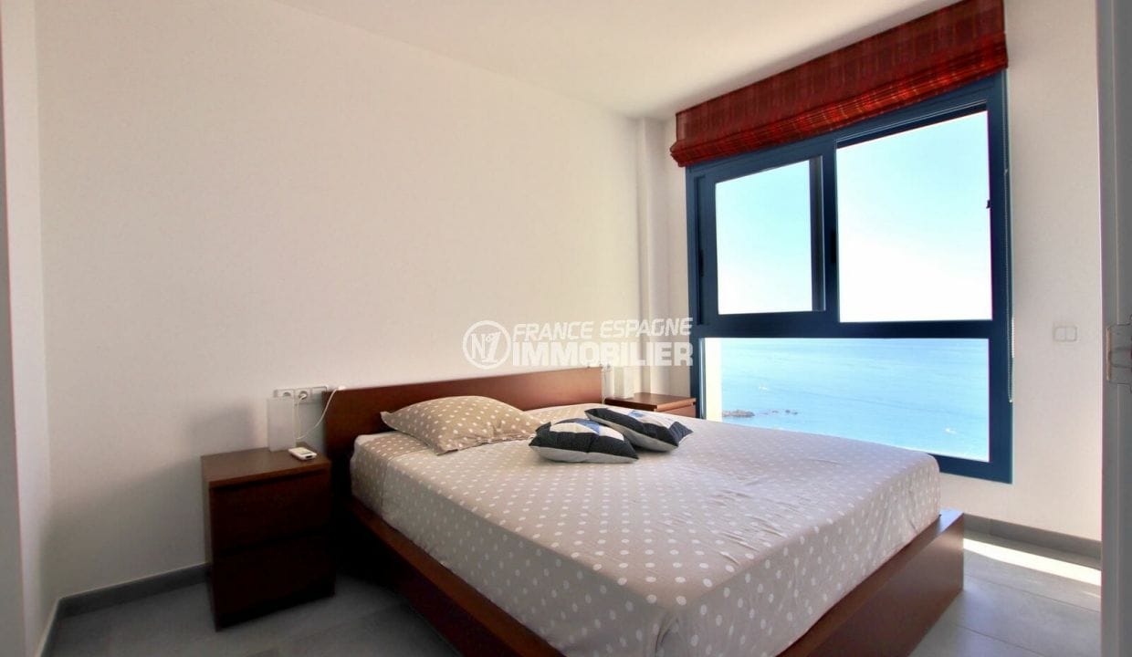 vente immobiliere espagne rosas: villa 255 m², chambre à coucher avec magnifique vue sur la mer