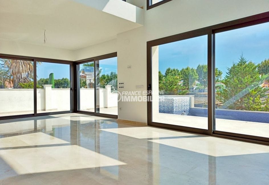 immo costa brava: villa 5 pièces 185 m², salon / séjour avec terrasse, accès piscine