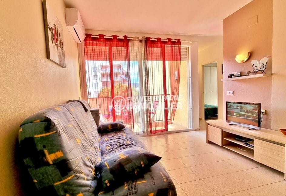 appartement a vendre costa brava, 3 pièces 60 m², salon/séjour donnant sur la terrasse
