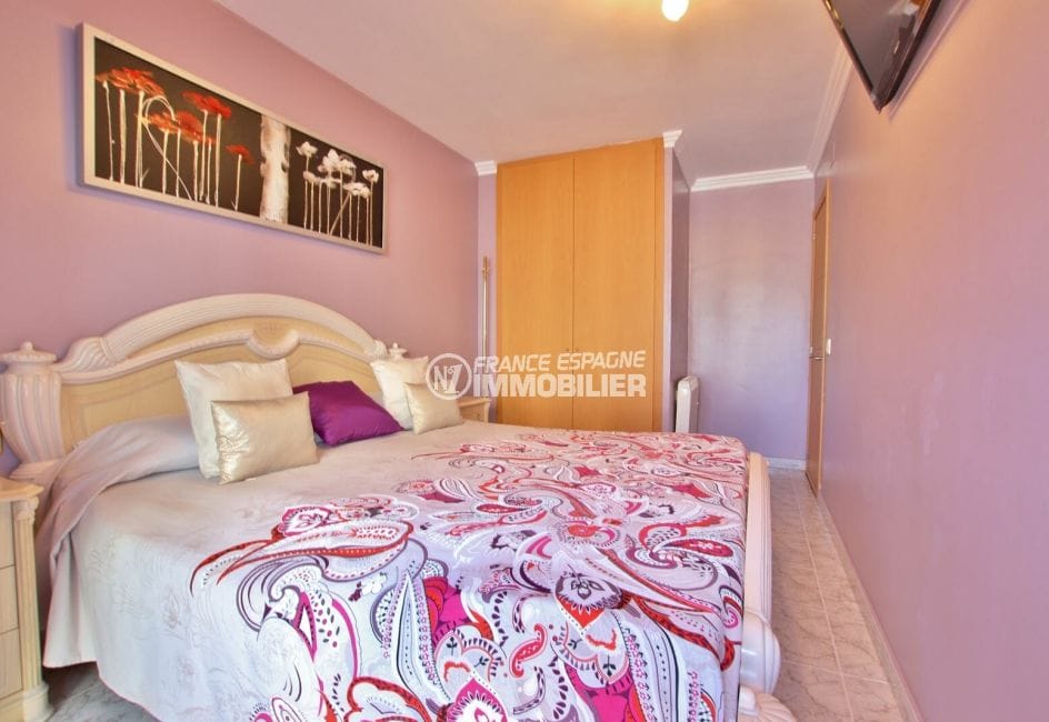 vente appartement rosas espagne, 4 pièces 96 m², chambre à coucher, armoire encastrée