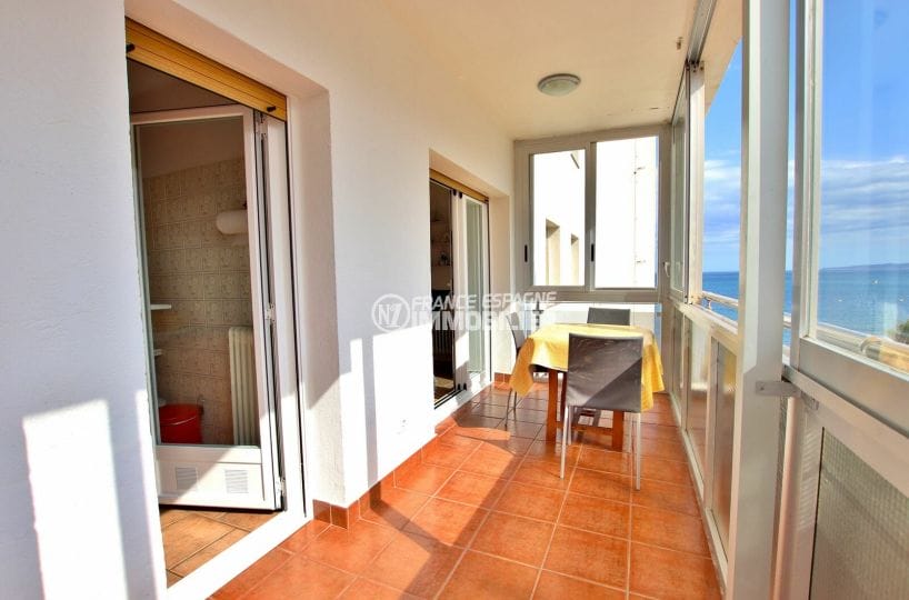 appartement à vendre costa brava vue mer, 2 pièces 55 m² en 1ère ligne de mer, plage et commerces à 20 m