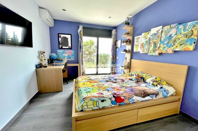 vente immobiliere espagne costa brava: villa 215 m², 3° chambre enfant double avec terrasse