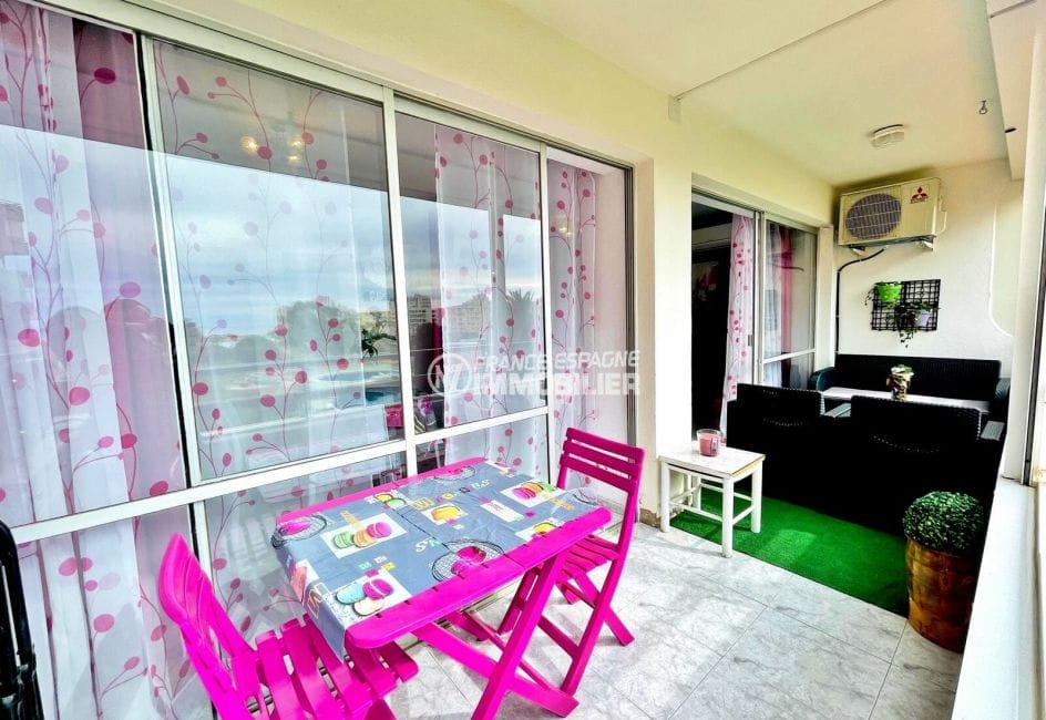 appartement à vendre à rosas espagne, 2 pièces 59 m², terrasse aménagée d'un salon de jardin