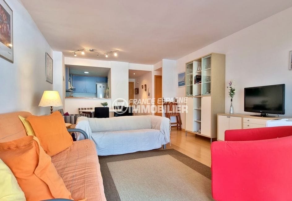 acheter appartement rosas, 3 pièces 68 m², beau salon / séjour avec cuisine américaine