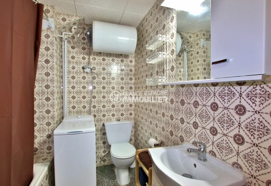 appartement à vendre à rosas espagne, 27 m², salle de bain avec baignoire et wc