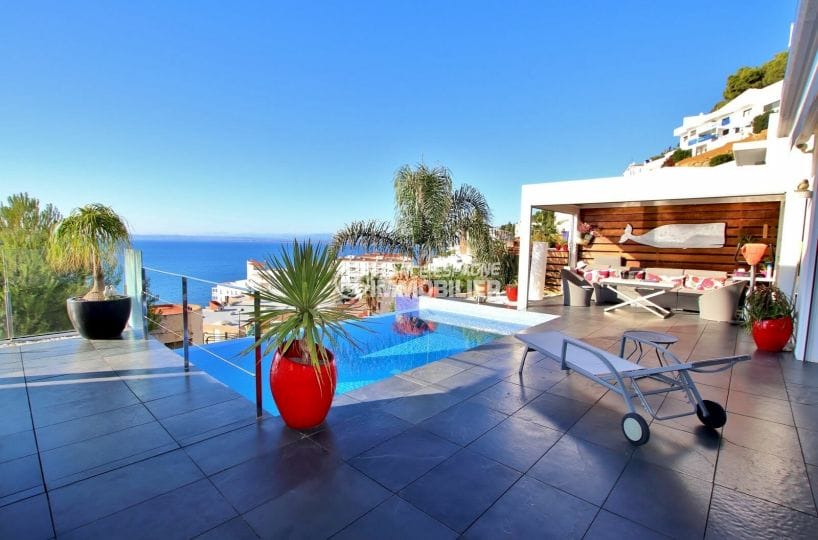 maison a vendre espagne bord de mer, 2 chambres 203 m², piscine à débordement d’environ 22 m²