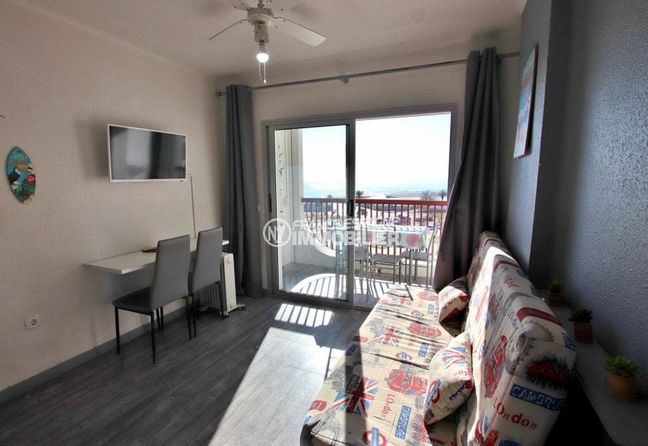 appartement a vendre rosas, 2 pièces 30 m2, salon / salle à manger avec terrasse