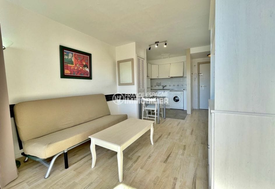 acheter appartement rosas, 2 pièces 41 m2, séjour avec espace repas et cuisine ouverte