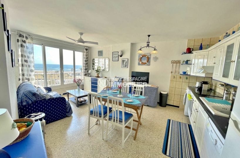 acheter appartement empuriabrava, 2 pièces 45 m², pièce à vivre vue sur mer