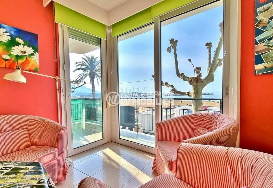 acheter appartement rosas, 3 chambres 71 m², salon/séjour, vue front mer