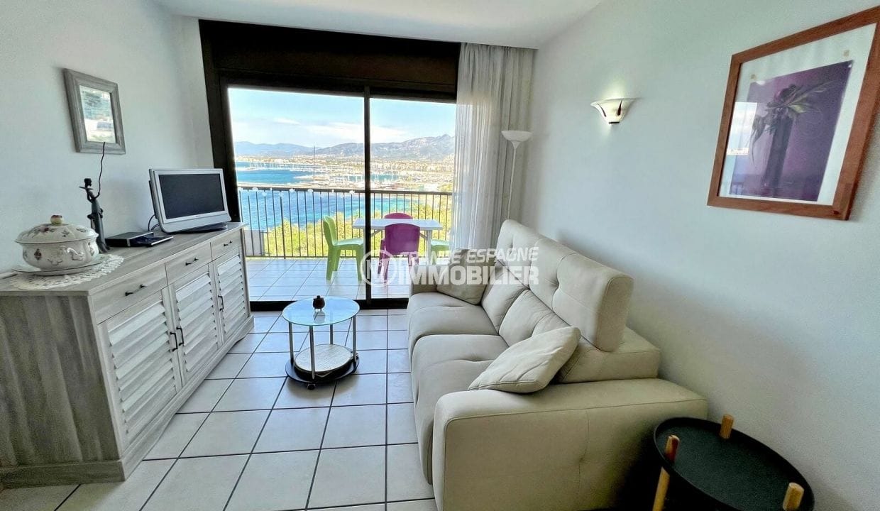 acheter appartement rosas, 3 chambres 59 m², salon vue mer accès terrasse