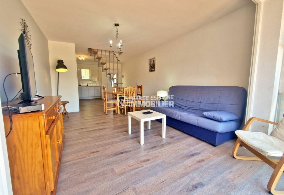 vente immobiliere rosas: villa 3 pièces 60 m², pièce à vivre, parquet au sol