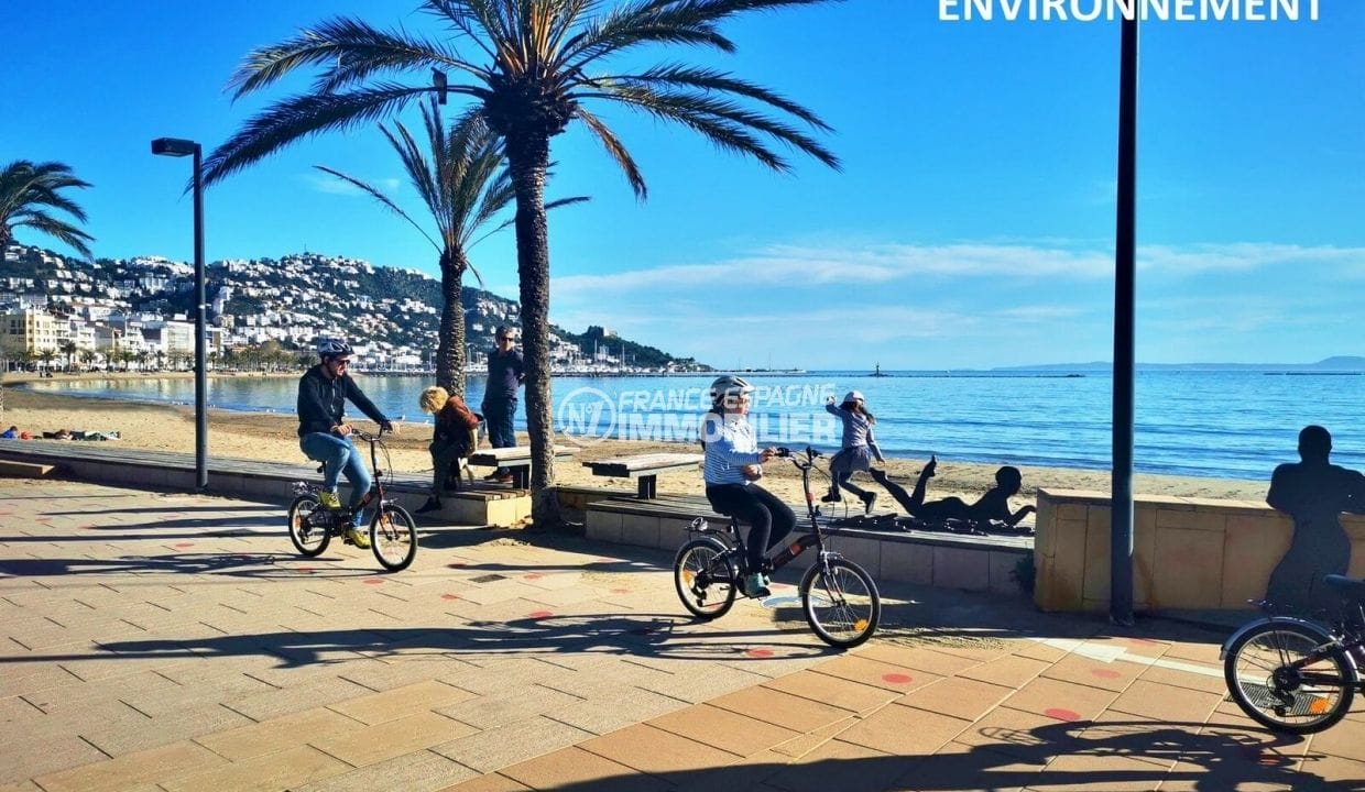 you can take a family bike ride all along the seafront in roses