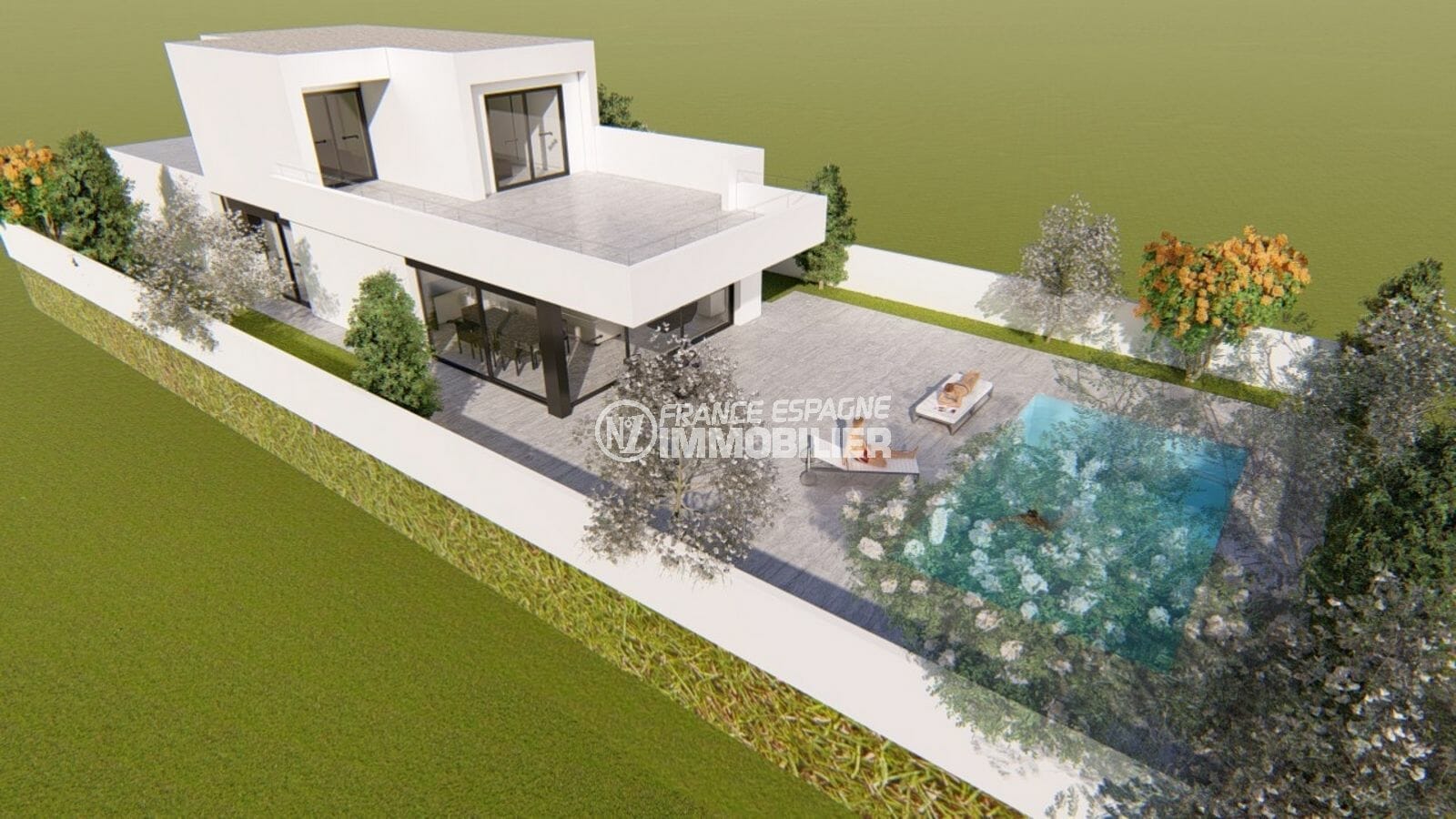 Roses – villa construction neuve 3 chambres, piscine et garage