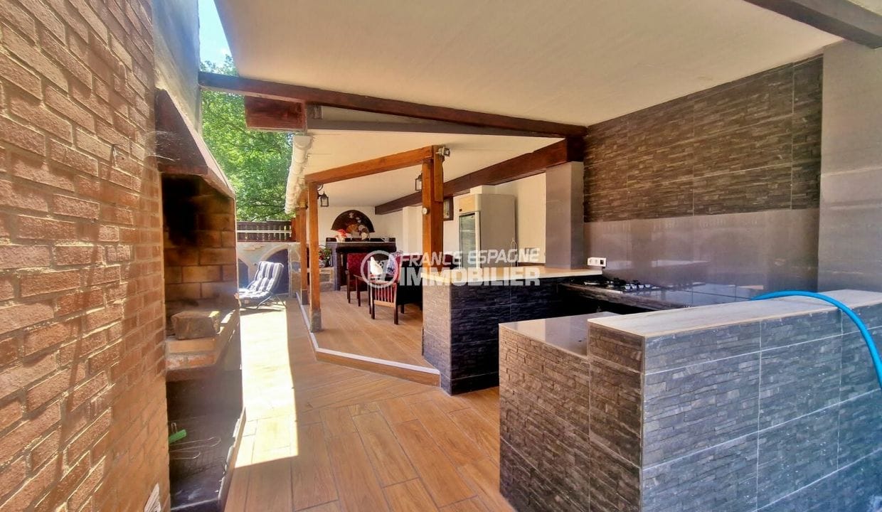 achat maison rosas espagne, 4 pièces 142 m², terrasse couverte avec cuisine d'été