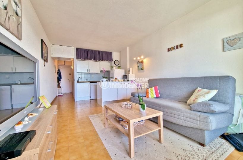 achat appartement rosas, 2 pièces 43 m², pièce à vivre, carrelage au sol