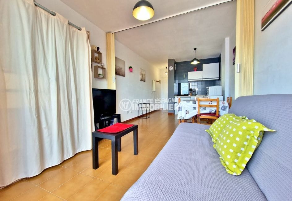 vente appartement empuriabrava, 1 pièce vue dégagée 26 m², salon/séjour et cuisine