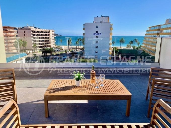 appartement a vendre rosas, 3 pièces vue mer 66 m², plage 150m, résidence récente