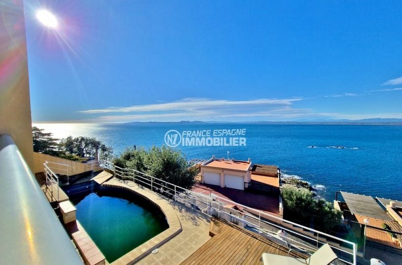 achat maison rosas, 5 pièces vue mer 238 m², vue piscine et mer depuis terrasse