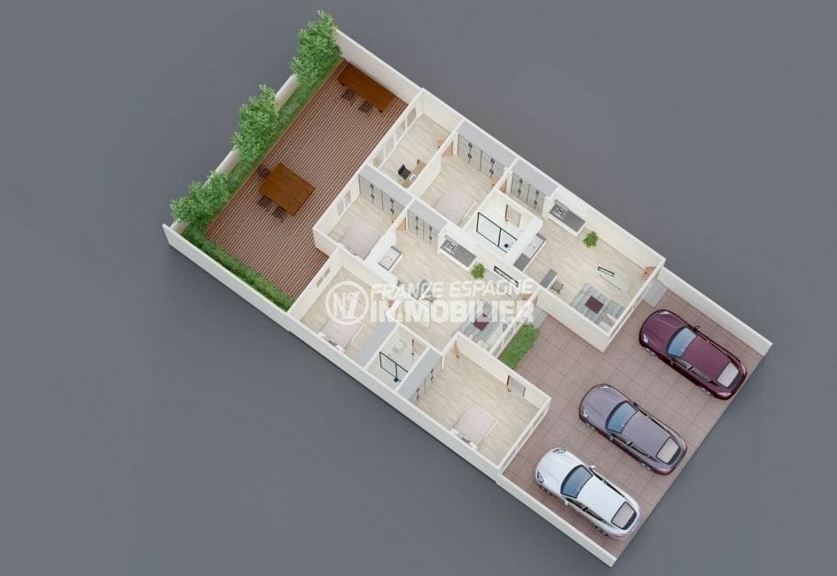 vente maison empuriabrava, 6 pièces contruction neuve 88 m², parking dans la cour
