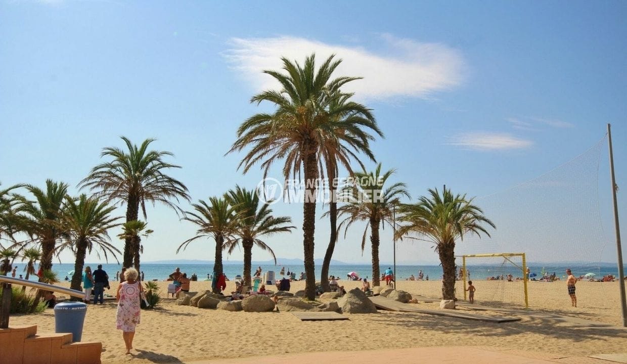 achat villa roses, 4 pièces vue dégagée 66 m², coin avec palmiers sur la plage