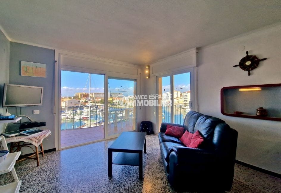 acheter appartement rosas, 3 pièces terrasse vue marina 68 m², salon vue marina