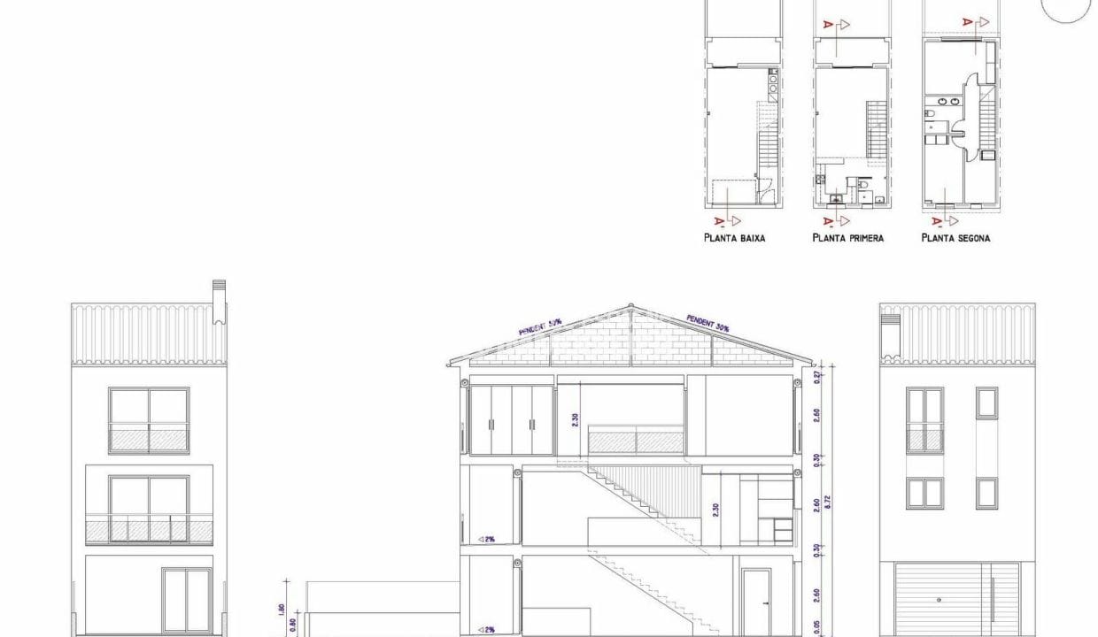 maison a vendre empuria brava, 4 pièces nouvelle construction 165 m², plans façades