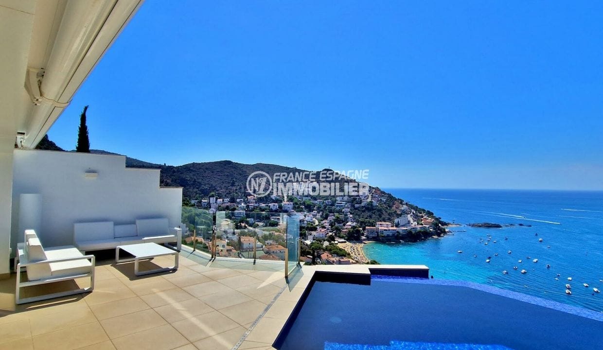 achat maison rosas, 5 pièces 250 m² vue mer imprenable, terrasse vue crique