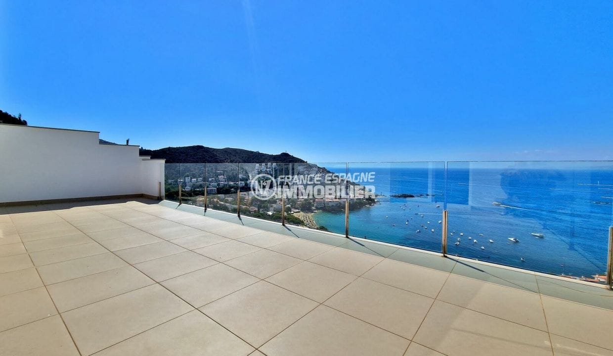 vente immobiliere rosas: villa 5 pièces 250 m² vue mer imprenable, terrasse vue 180°