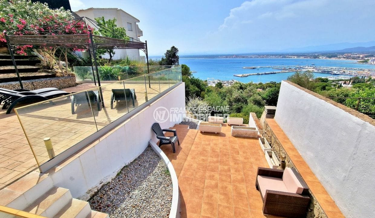 ventes immobilieres rosas espagne: villa 4 pièces 286 m² vue sur mer/port, petite terrasse