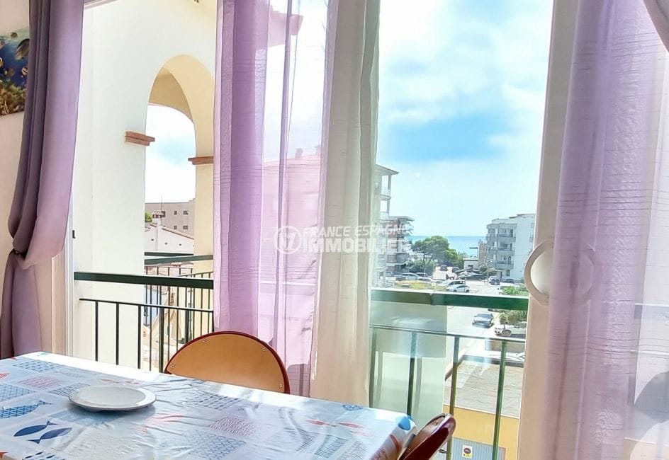 vente appartement rosas, 2 pièces 52 m² petite vue mer, véranda petite vue mer