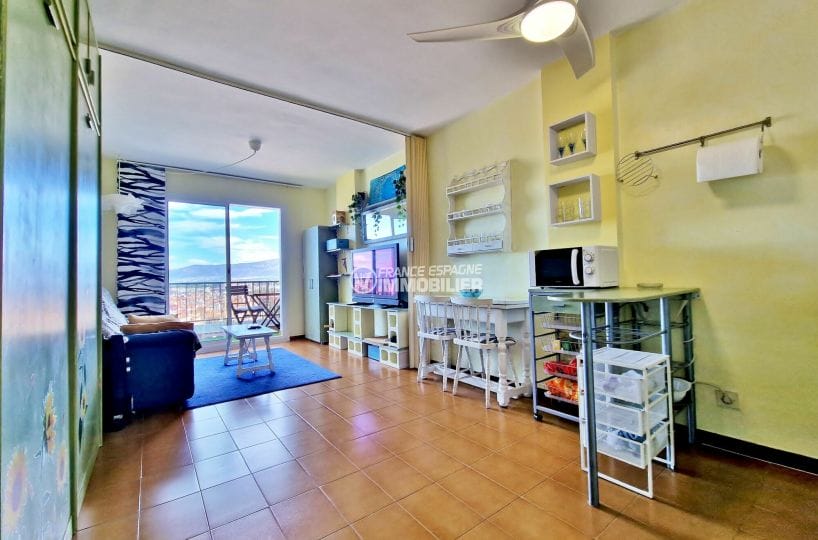 appartement a vendre empuriabrava, 1 pièce 26 m² vue mer latérale, salon/salle à manger