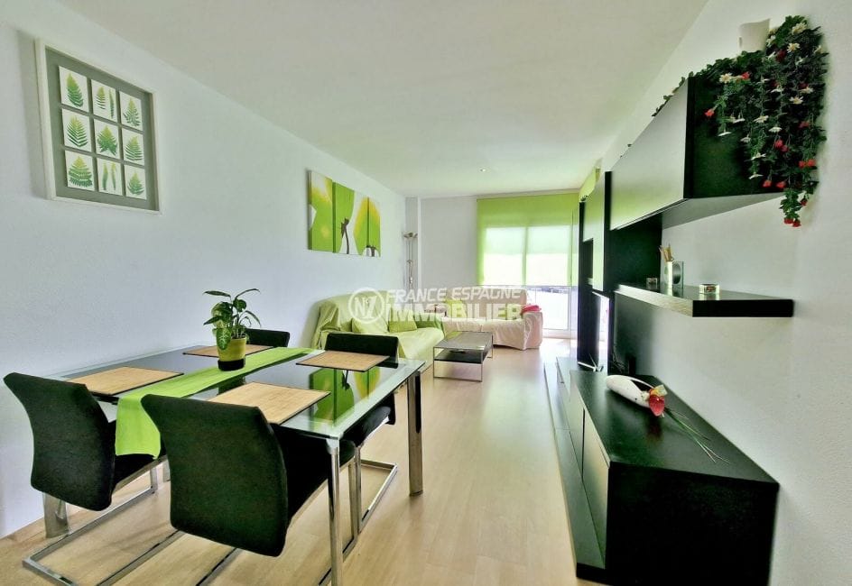 acheter appartement rosas, 3 pièces 72 m² avec vue marina, salon/salle à manger