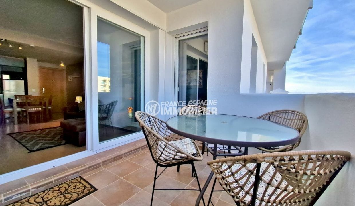 achat appartement rosas, 2 pièces 53 m² avec vue marina, terrasse accès salon