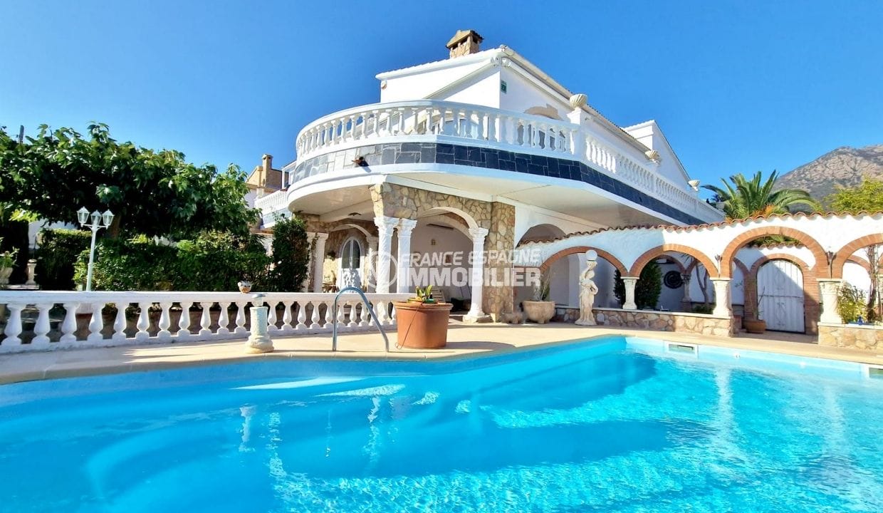 immo roses espagne, 7 pièces 450 m² vue mer, villa avec piscine privée
