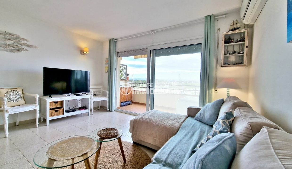 achat appartement rosas,2 pièces 48 m² vue marina, salon accès terrasse