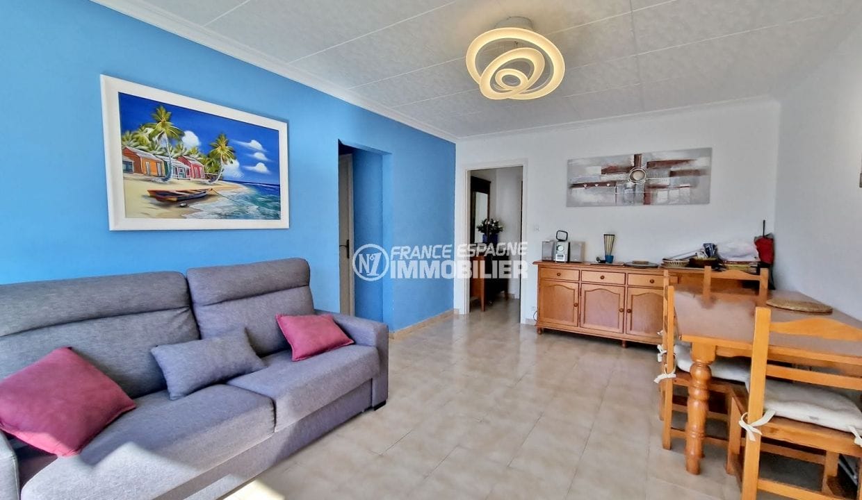 immo roses espagne, 3 rooms 70 m² large terrace, living room