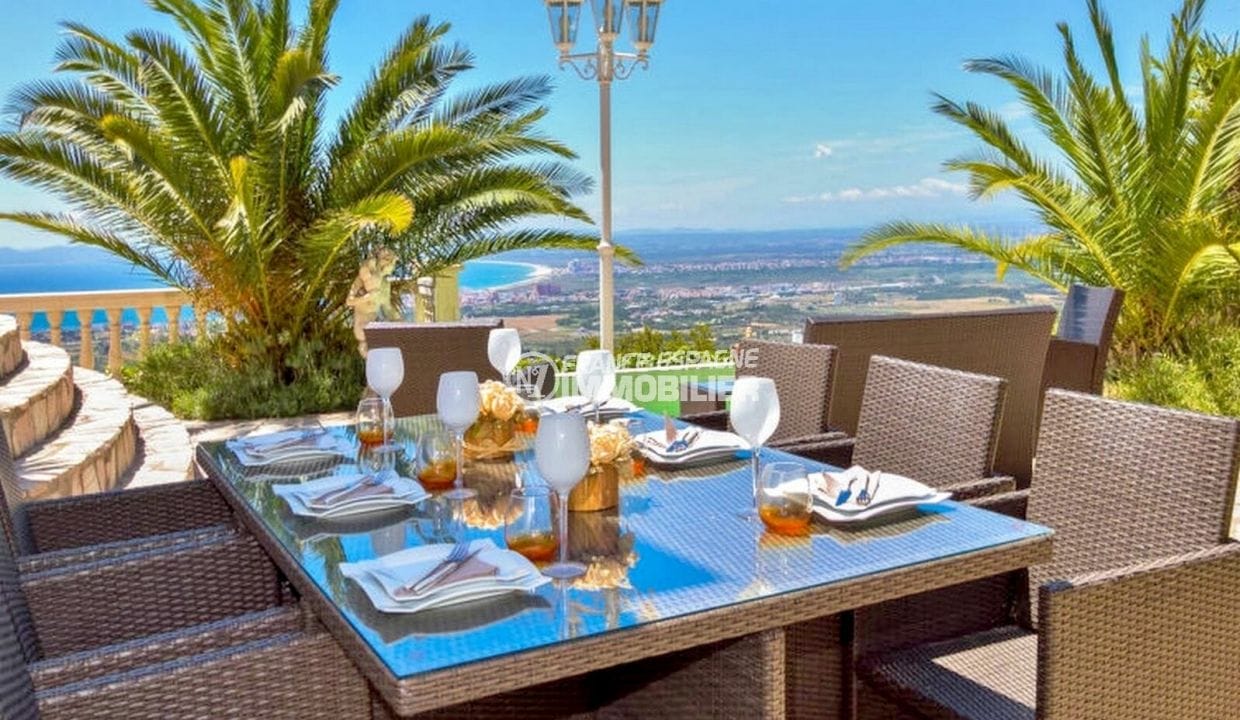 vente maison rosas espagne, 5 pièces 161 m² vue panoramique, terrasse vue mer